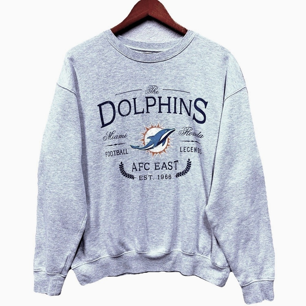 NFL Darius Rucker Miami Dolphins Sweatshirt Size L Heather Gray Crewneck
